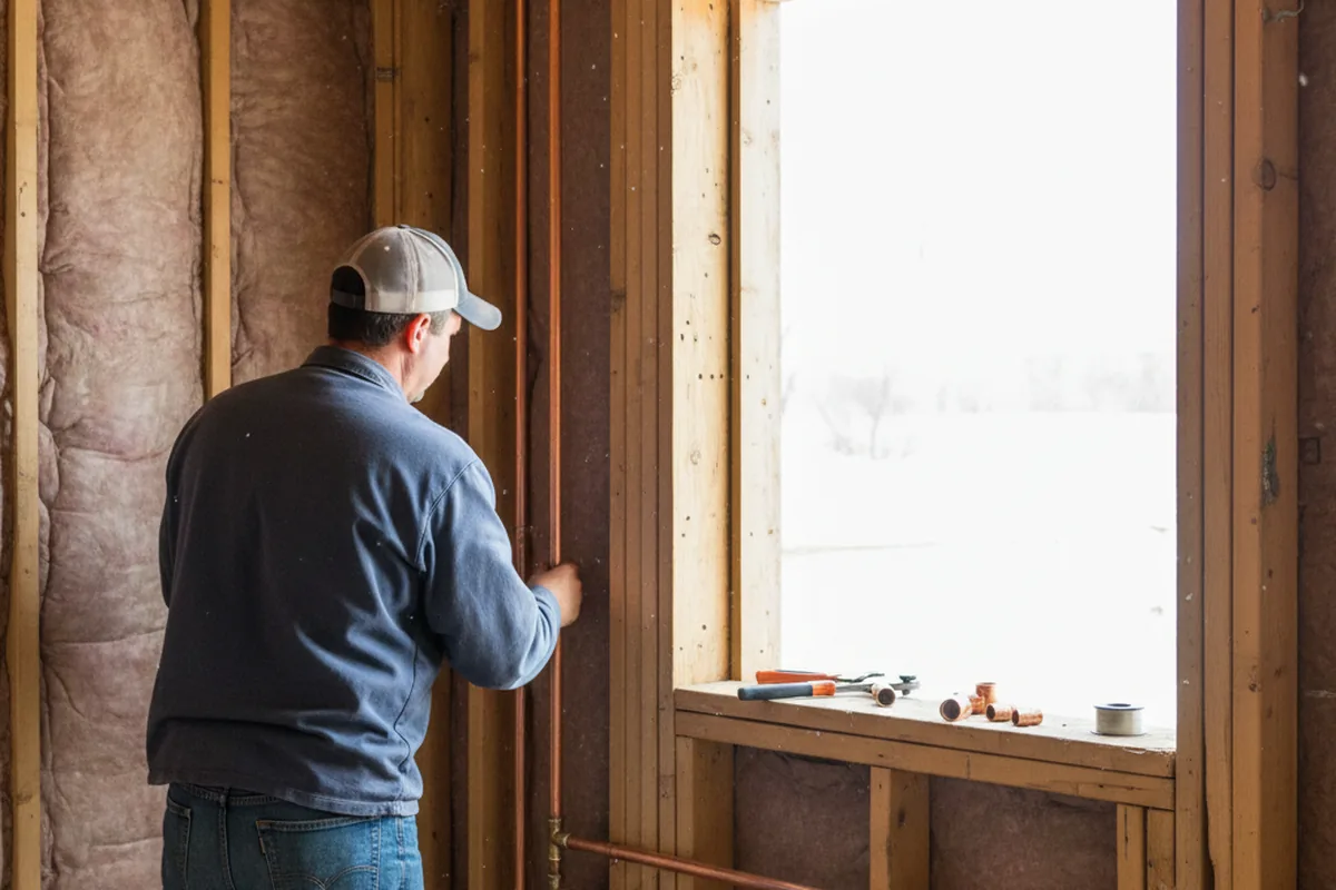 Licensed plumber running new copper supply lines in a Yonkers home