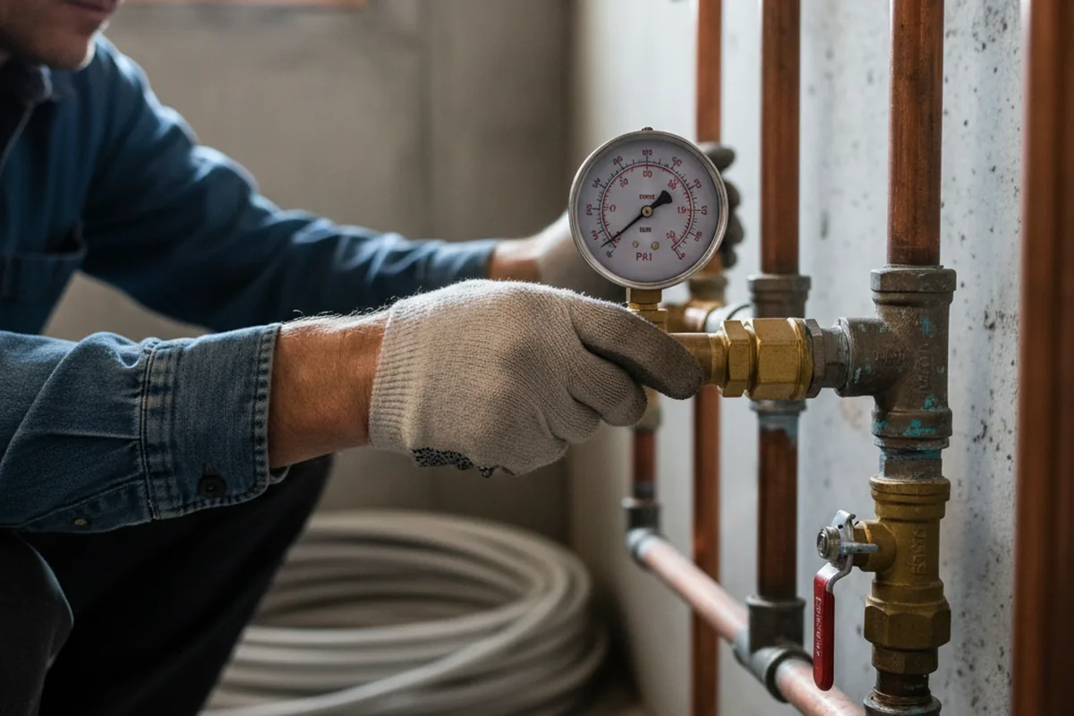 Pressure testing a repaired line during Water Line Repair in Yonkers